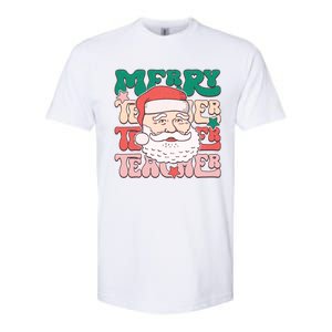 Merry Textured Santa Graphic Softstyle CVC T-Shirt