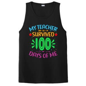 My Teacher Survived 100 Days Of Me Funny 100th Day Of School Gift PosiCharge Competitor Tank