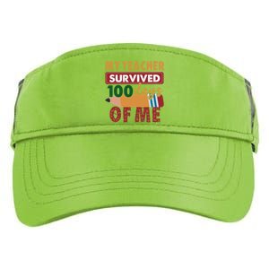 My Teacher Survived 100 Days Of Me Funny Student 100 Days Gift Adult Drive Performance Visor