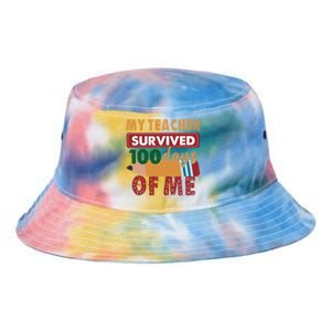 My Teacher Survived 100 Days Of Me Funny Student 100 Days Gift Tie Dye Newport Bucket Hat