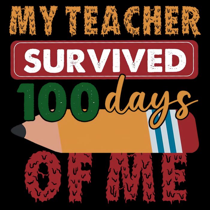 My Teacher Survived 100 Days Of Me Funny Student 100 Days Gift Flexfit Unipanel Trucker Cap