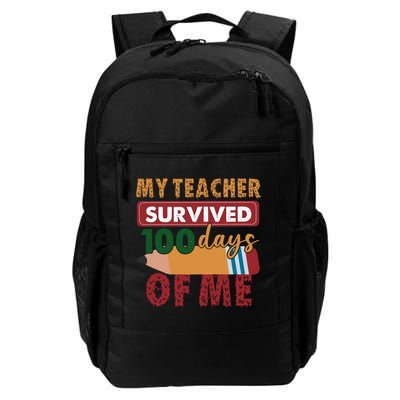 My Teacher Survived 100 Days Of Me Funny Student 100 Days Gift Backpack