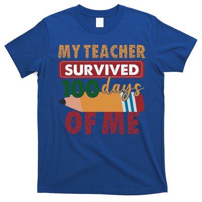 My Teacher Survived 100 Days Of Me Funny Student 100 Days Gift T-Shirt