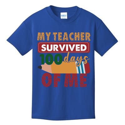 My Teacher Survived 100 Days Of Me Funny Student 100 Days Gift Kids T-Shirt