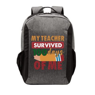 My Teacher Survived 100 Days Of Me Funny Student 100 Days Gift Vector Backpack