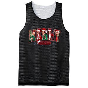 Merry Trumpmas Santa Trump Christmas Pajamas Funny Mesh Reversible Basketball Jersey Tank