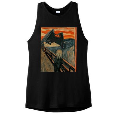 Mothman The Scream Mashup WV Cryptid Art Ladies PosiCharge Tri-Blend Wicking Tank