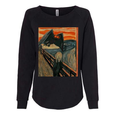 Mothman The Scream Mashup WV Cryptid Art Womens California Wash Sweatshirt