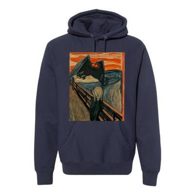 Mothman The Scream Mashup WV Cryptid Art Premium Hoodie