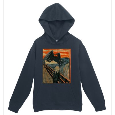 Mothman The Scream Mashup WV Cryptid Art Urban Pullover Hoodie