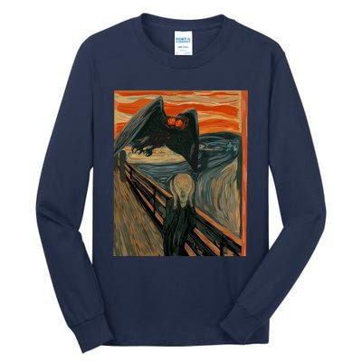 Mothman The Scream Mashup WV Cryptid Art Tall Long Sleeve T-Shirt