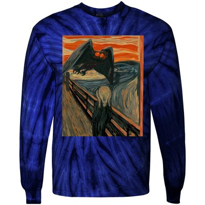 Mothman The Scream Mashup WV Cryptid Art Tie-Dye Long Sleeve Shirt