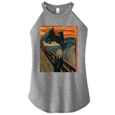 Mothman The Scream Mashup WV Cryptid Art Women's Perfect Tri Rocker Tank