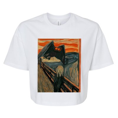 Mothman The Scream Mashup WV Cryptid Art Bella+Canvas Jersey Crop Tee