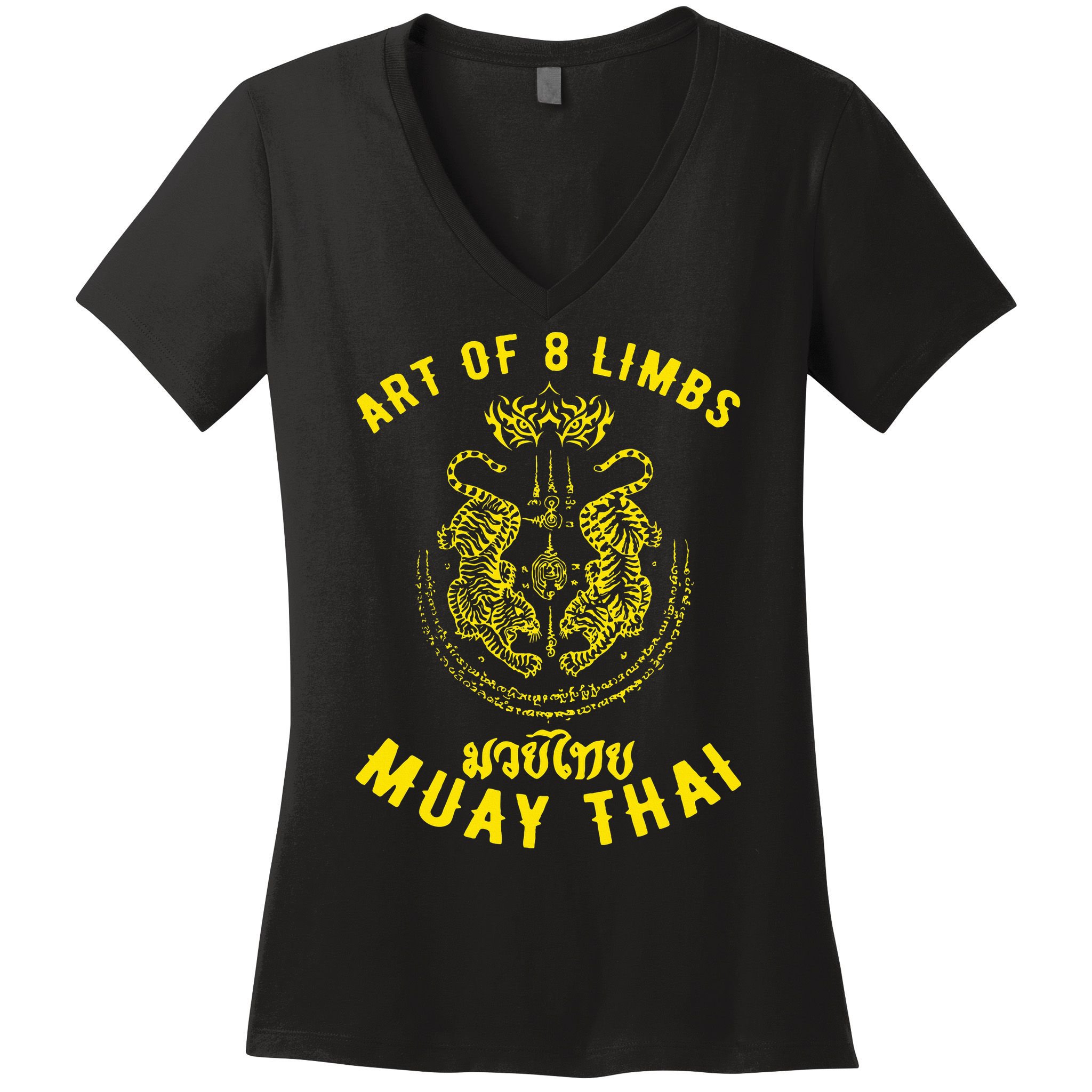 MMA Tiger Street fight Muay Thai Kickboxing  Women's V-Neck T-Shirt