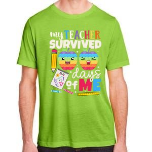 My Teacher Survived 100 Days Of Me In School Funny Students Gift Adult ChromaSoft Performance T-Shirt