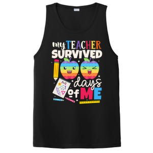 My Teacher Survived 100 Days Of Me In School Funny Students Gift PosiCharge Competitor Tank