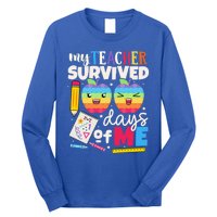 My Teacher Survived 100 Days Of Me In School Funny Students Gift Long Sleeve Shirt