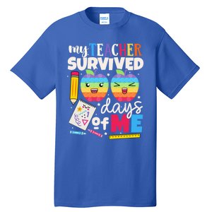 My Teacher Survived 100 Days Of Me In School Funny Students Gift Tall T-Shirt