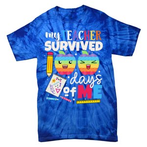 My Teacher Survived 100 Days Of Me In School Funny Students Gift Tie-Dye T-Shirt