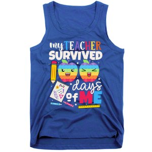 My Teacher Survived 100 Days Of Me In School Funny Students Gift Tank Top