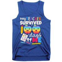 My Teacher Survived 100 Days Of Me In School Funny Students Gift Tank Top