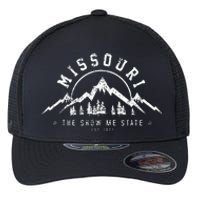 Missouri The Show Me State Est 1821 Vintage Mountains Gift Flexfit Unipanel Trucker Cap