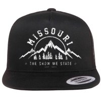 Missouri The Show Me State Est 1821 Vintage Mountains Gift Flat Bill Trucker Hat