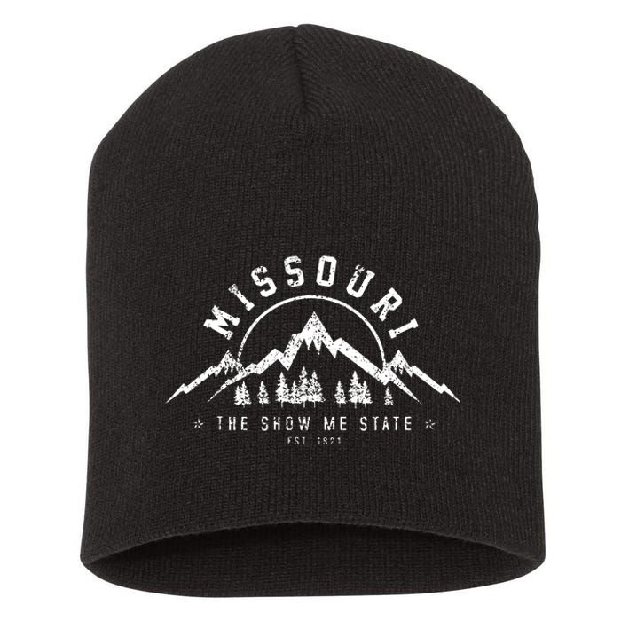 Missouri The Show Me State Est 1821 Vintage Mountains Gift Short Acrylic Beanie