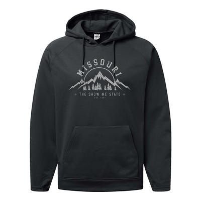 Missouri The Show Me State Usa America Souvenir Performance Fleece Hoodie