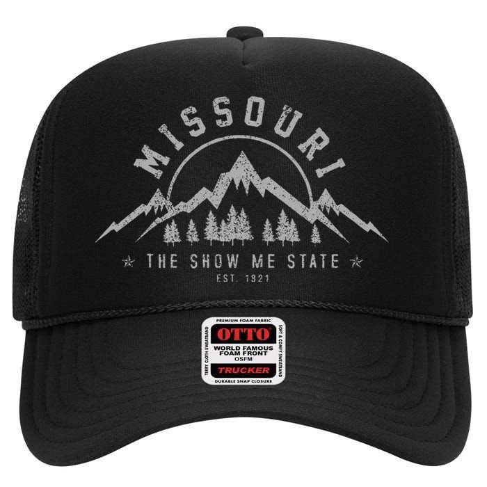 Missouri The Show Me State Usa America Souvenir High Crown Mesh Back Trucker Hat