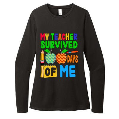 My Teacher Survived 100 Days Of Me Cool Gift Students Cute Gift Womens CVC Long Sleeve Shirt