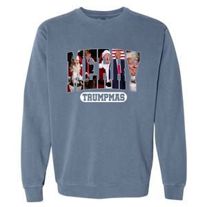 Merry Trumpmas Santa Trump Christmas Pajamas Funny Cool Gift Garment-Dyed Sweatshirt