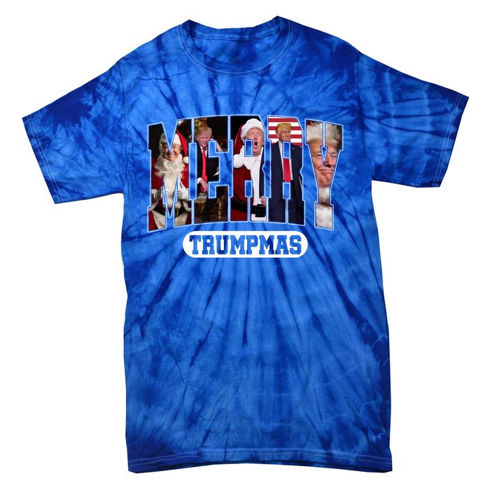 Merry Trumpmas Santa Trump Christmas Pajamas Funny Cool Gift Tie-Dye T-Shirt