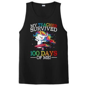 My Teacher Survived 100 Days Of Me Unicorn Cool Gift PosiCharge Competitor Tank