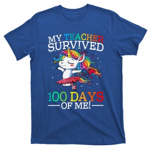 My Teacher Survived 100 Days Of Me Unicorn Cool Gift T-Shirt