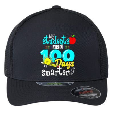 My Teacher Survived 100 Days Of Me Funny 100 Days Of School  Flexfit Unipanel Trucker Cap