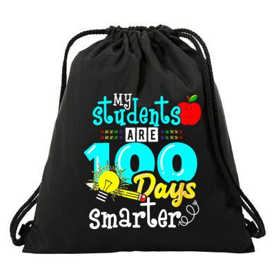 My Teacher Survived 100 Days Of Me Funny 100 Days Of School  Drawstring Bag