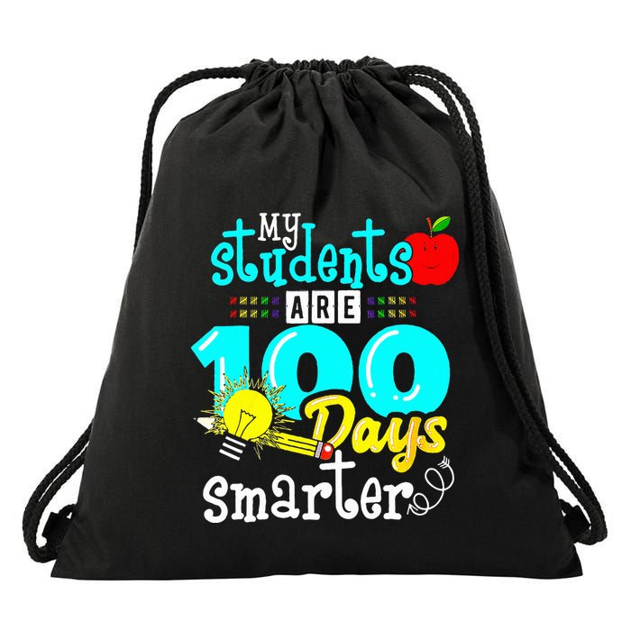 My Teacher Survived 100 Days Of Me Funny 100 Days Of School  Drawstring Bag