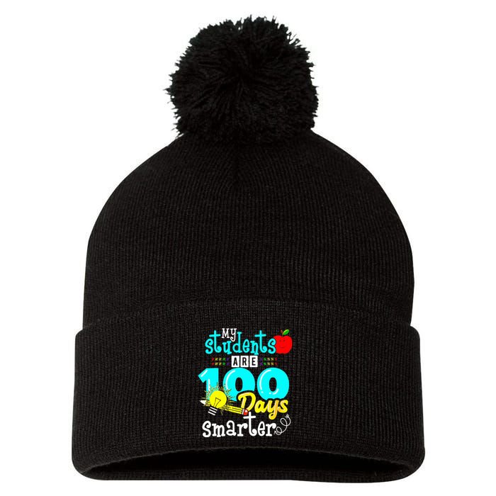 My Teacher Survived 100 Days Of Me Funny 100 Days Of School  Pom Pom 12in Knit Beanie