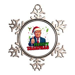 Merry Trumpmas Santa Trump Christmas Meaningful Gift Metallic Star Ornament