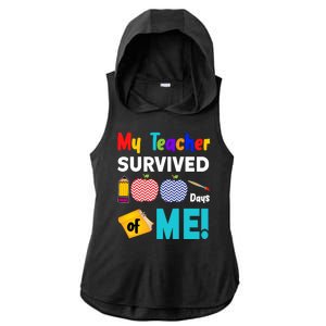 My Teacher Survived 100 Days Of Me Ladies PosiCharge Tri-Blend Wicking Draft Hoodie Tank