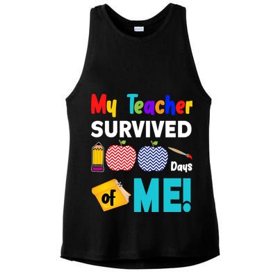 My Teacher Survived 100 Days Of Me Ladies PosiCharge Tri-Blend Wicking Tank