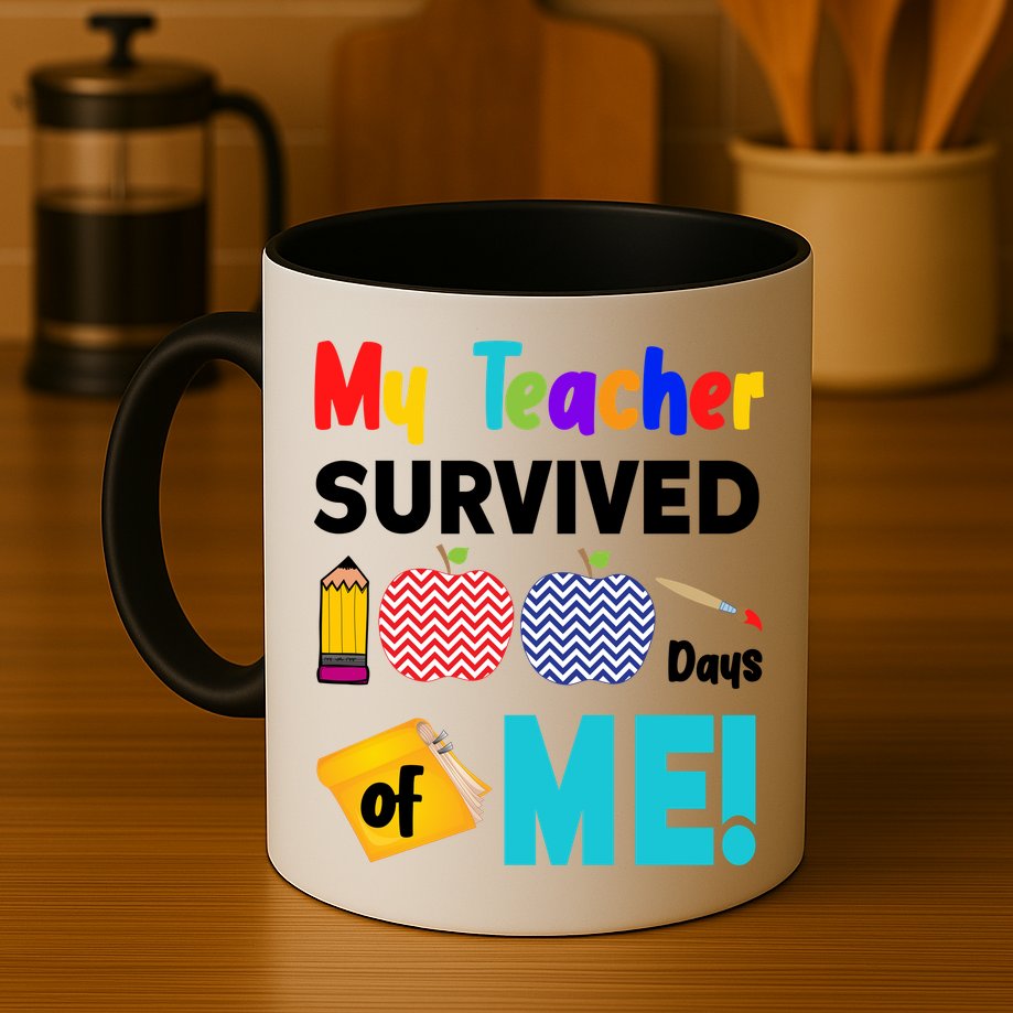 My Teacher Survived 100 Days Of Me Mug