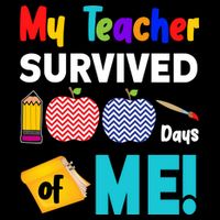My Teacher Survived 100 Days Of Me Drawstring Bag