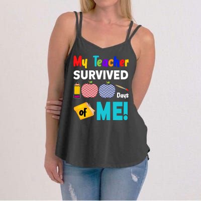 My Teacher Survived 100 Days Of Me Women's Strappy Tank