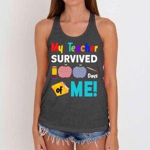 My Teacher Survived 100 Days Of Me Women's Knotted Racerback Tank