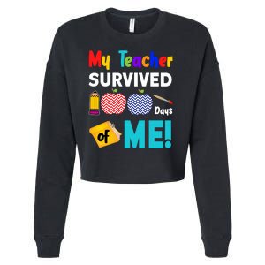 My Teacher Survived 100 Days Of Me Cropped Pullover Crew