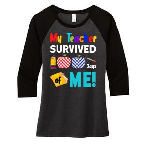 My Teacher Survived 100 Days Of Me Women's Tri-Blend 3/4-Sleeve Raglan Shirt