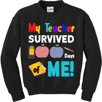 My Teacher Survived 100 Days Of Me Kids Sweatshirt